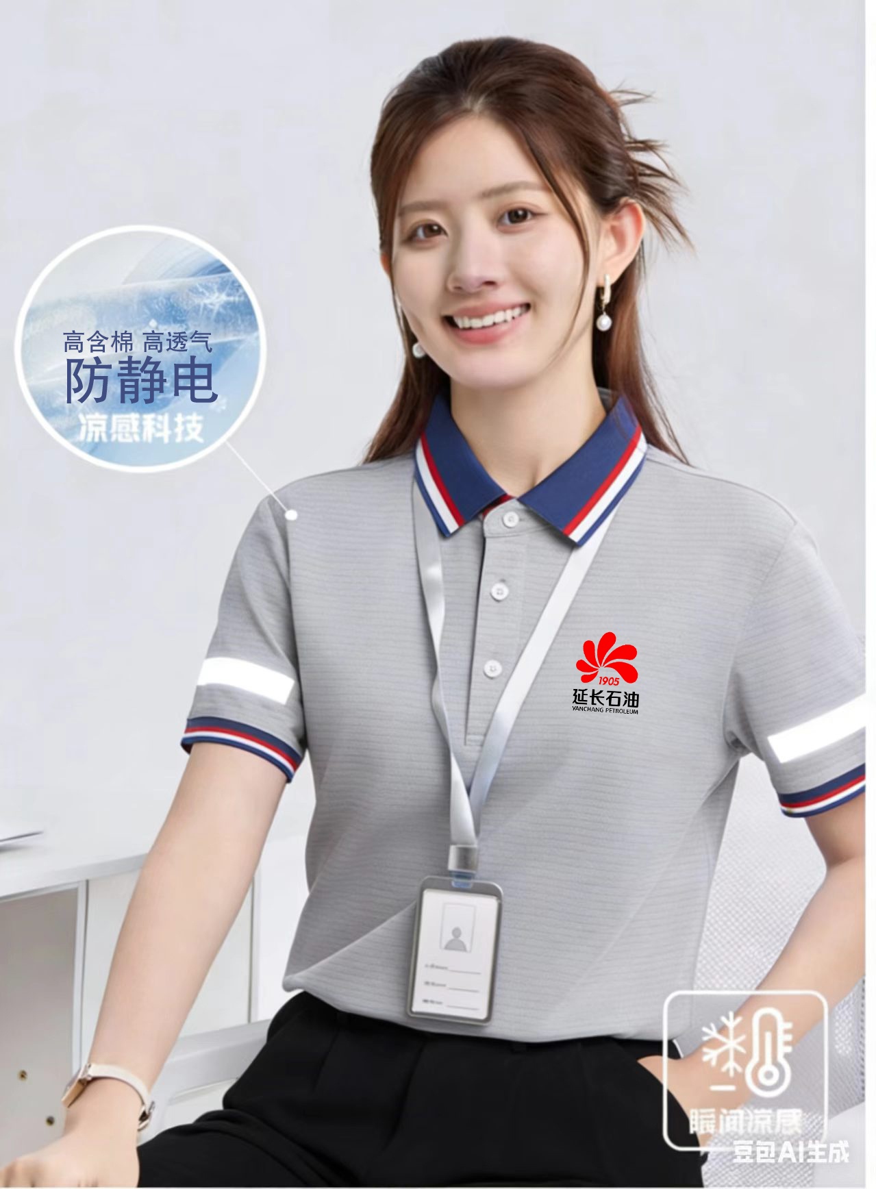 河南鄭州防靜電文化衫定制翻領(lǐng)T恤衫定制廠(chǎng)家鄭州仟禧文化衫廠(chǎng)
